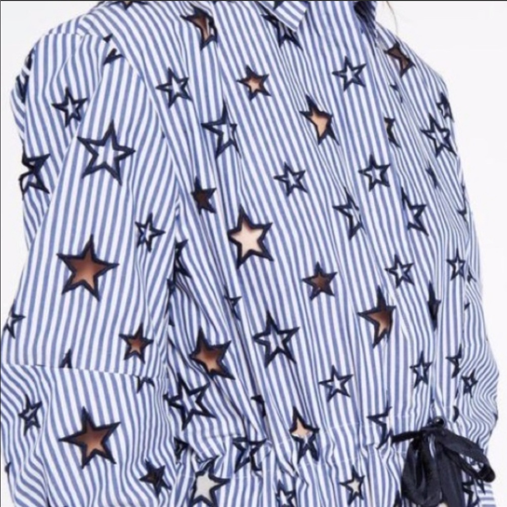 Sandro Star Shirt Dress Size 8 - Picture 3 of 6
